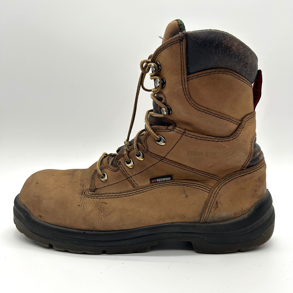 Red Wing King Toe‎ 8" Boots Mens 10.5 E2 Brown Waterproof Insulated Safety Toe